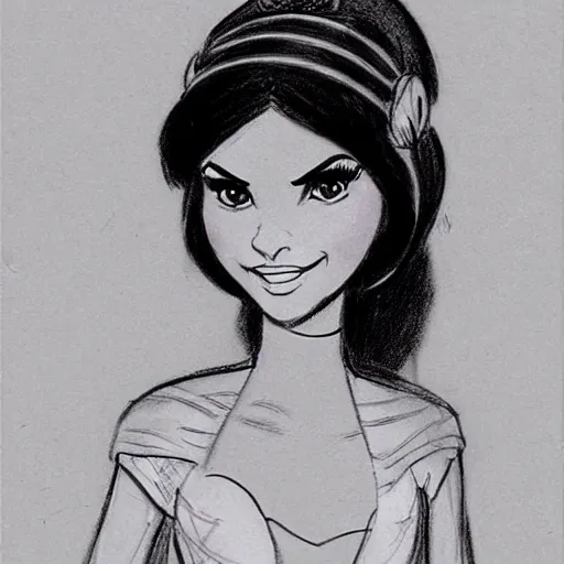 Image similar to milt kahl sketch of victoria justice as princess padme from star wars episode 3