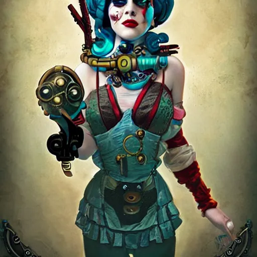 Prompt: lofi underwater bioshock steampunk jinx from league of legends, Pixar style, by Tristan Eaton Stanley Artgerm and Tom Bagshaw.