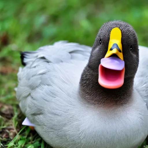 Prompt: duck brushing teeth