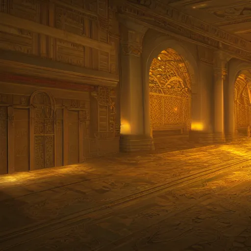 Prompt: the grand entrance, art by kotaro chiba, volumetric lighting