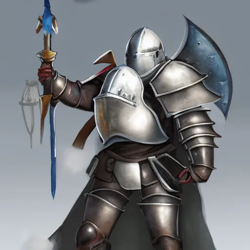 Image similar to an fantastic armored helmetless knight hold a glow white bird, atmospheric, concept art