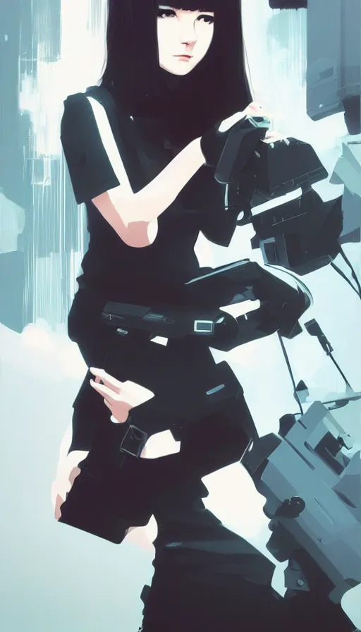 Image similar to techno artwork, by ilya kuvshinov