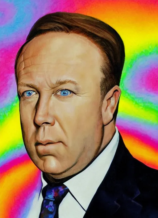 Image similar to alex jones by lisa frank and Zbigniew Brzezinski