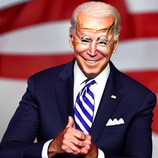 Prompt: Joe Biden’s face on a line