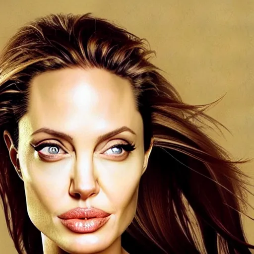 Prompt: angelina jolie still, natural light failling on her face, backlingtning, golden hour, medium - shot, by annie leibowitz