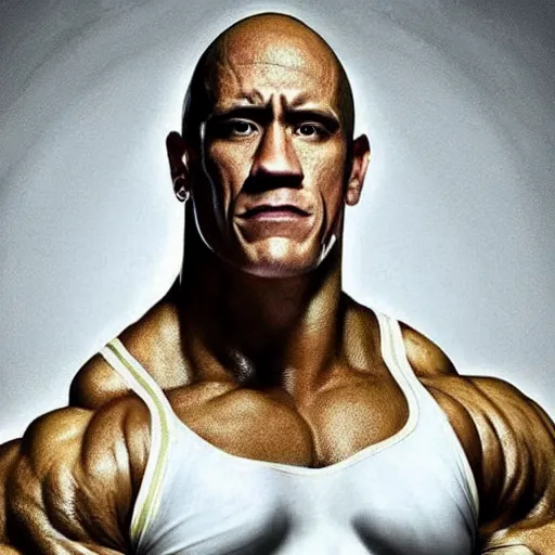Image similar to if John Cena and the Rock had a kid, One weird Dude
