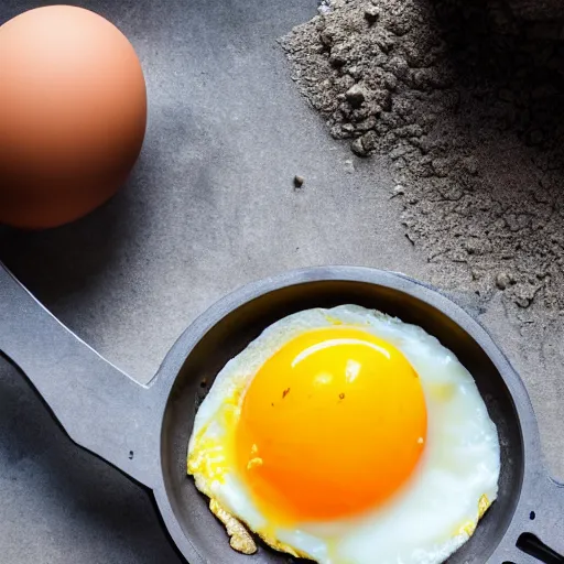Prompt: cooking an egg on the hot concrete, hyper realistic, 4 k,