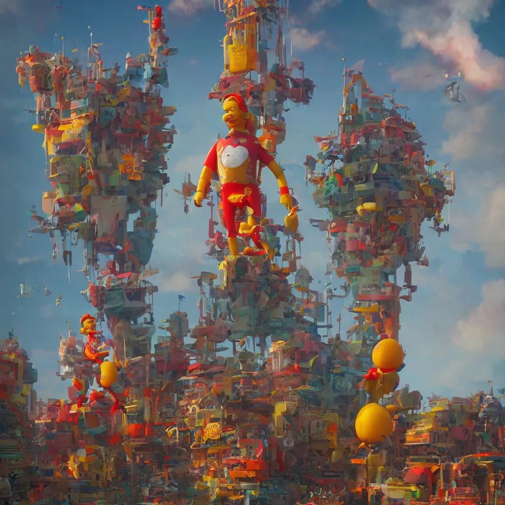 Image similar to ronald mcdonald statue in the world by beeple, darek zabrocki, tyler edlin, jordan grimmer, neil blevins, james paick, natasha tan, highly detailed, ultra detailed, ultra realistic, trending on artstation