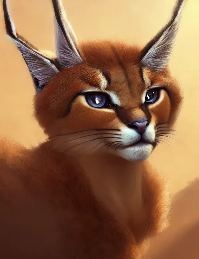 Image similar to cute fluffy caracal in a ancient greek city, wearing cowboy hat on head | | cute, key visual, realistic shaded perfect face, fine details by stanley artgerm lau, wlop, rossdraws, james jean, andrei riabovitchev, marc simonetti, and sakimichan, trending on artstation