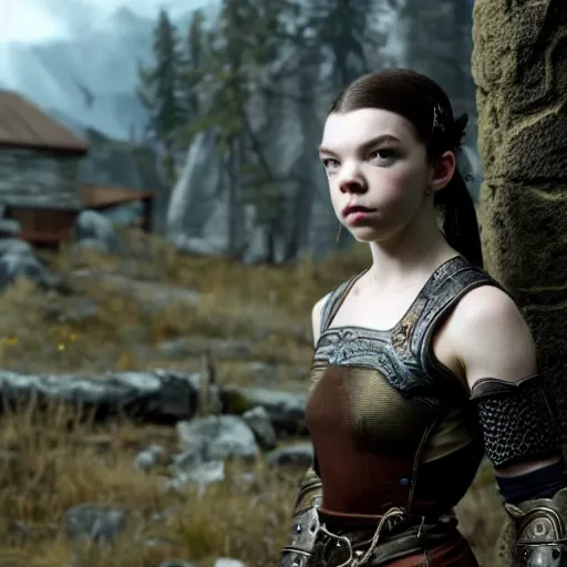 Image similar to Anya Taylor-joy as character in Skyrim