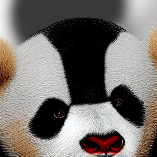 Prompt: ( ( ( ( (! a panda bear! ) ) ) ) ) wearing red lipstick!!!!!!!!!!!!! @ @