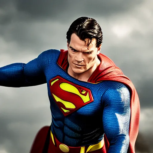 Image similar to A still of Jamie Dorman as Superman. Extremely detailed. Beautiful. 4K. Award winning.