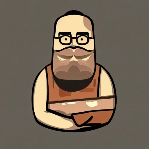 Prompt: bearded man turns wooden bowl using woodlathe, lathe, machinery, vector art