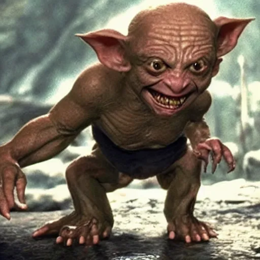 Image similar to Danny Devito playing as Gollum in the Lord of the Rings