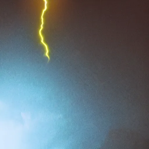 Prompt: A handsome Peruvian god floating with his arms up, his eyes glowing yellow, casually dressed, his whole body glowing blue ominously. Shot from below, photorealistic, ominous and apocalyptic dark sky.