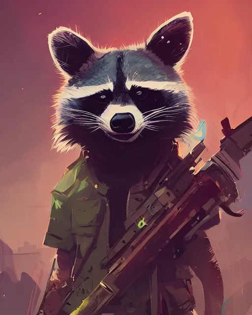 Prompt: game icon raccoon, ismail inceoglu