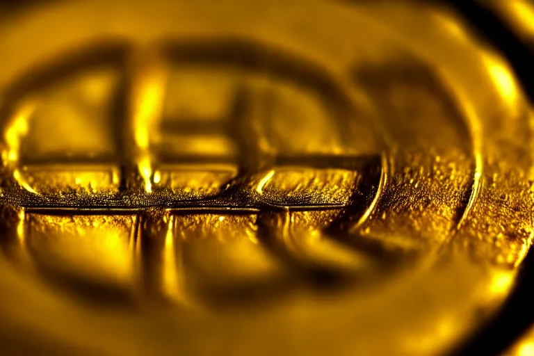 Image similar to a macro shot of a one euro coin. super realistic 8 k render of a elegant, cinematic composition