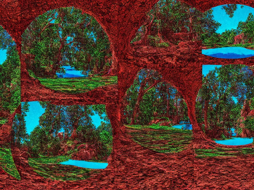 Image similar to stereophotography landscape anaglyph render