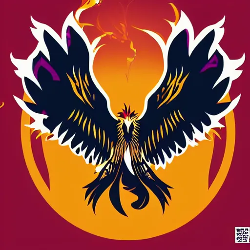 Prompt: svg vector sticker of rising-phoenix burning-eagle, wings-spread, rocking out, wearing headphones, huge speakers, dancing, rave, DJ, spinning records, digital art, amazing composition, rule-of-thirds, award-winning, trending on artstation, featured on deviantart