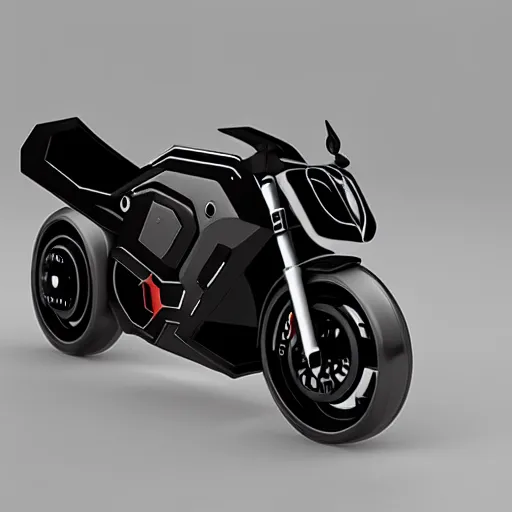 Prompt: futuristic motorbike with a generative design exoskeleton frame, dark plastic, reflective, octane render, fusion360