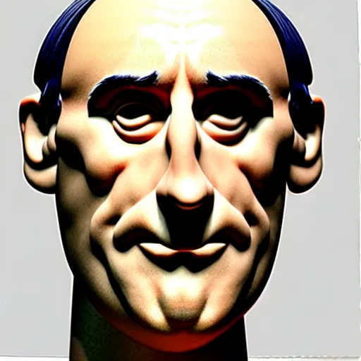 Image similar to uhd bust of john hamm composed of ham and eggs. correct face.