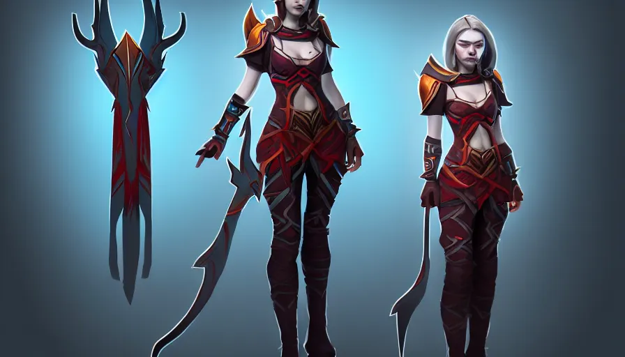 Image similar to portrait of anya taylor - joy as dota 2 game character, symmetrical, dota 2 concept art, character design by moby francke and drew wolf, artstation trending, sense of awe