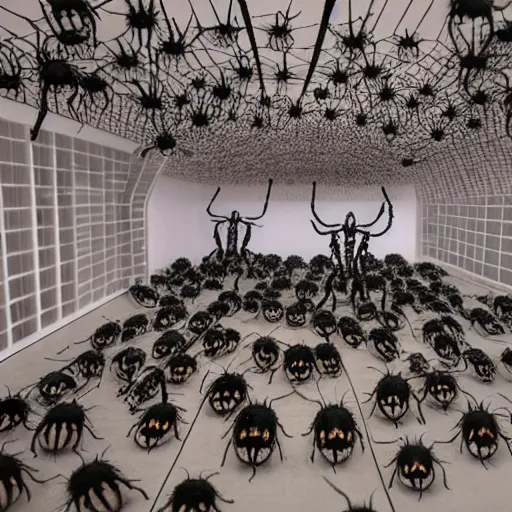 Image similar to a room full of spiders and centipedes