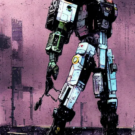 Image similar to the Rocinante, scifi, cyberpunk, in the style of Ashley Wood and Moebius