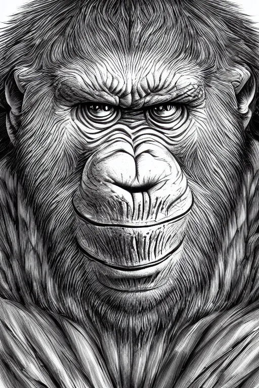 Prompt: an ape artichoke hybrid, highly detailed, digital art, sharp focus, trending on art station, anime art style