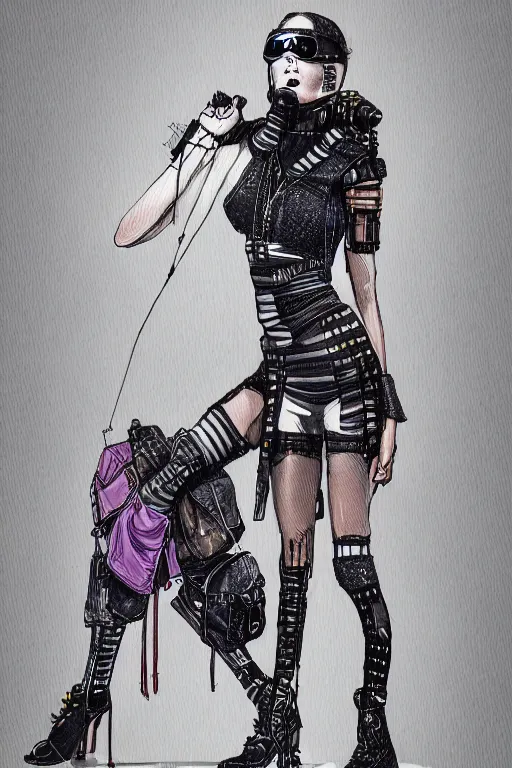 Image similar to cypherpunk fashion illustration, ultra detailed, fine detail