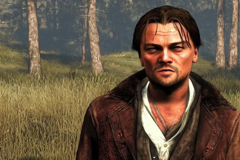 Image similar to leonardo de caprio in red dead redemption