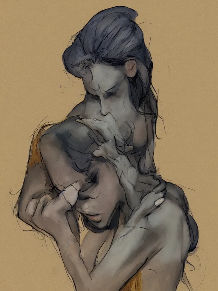 Image similar to sorrow by Disney Concept Artists, blunt borders, golden ratio