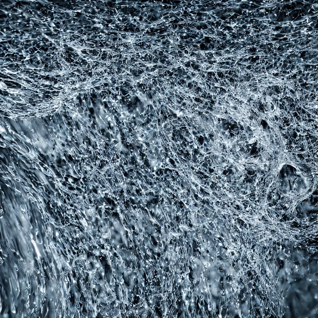 Prompt: abstract net of water covering a face, extreme detail, studio photgraph, 4k