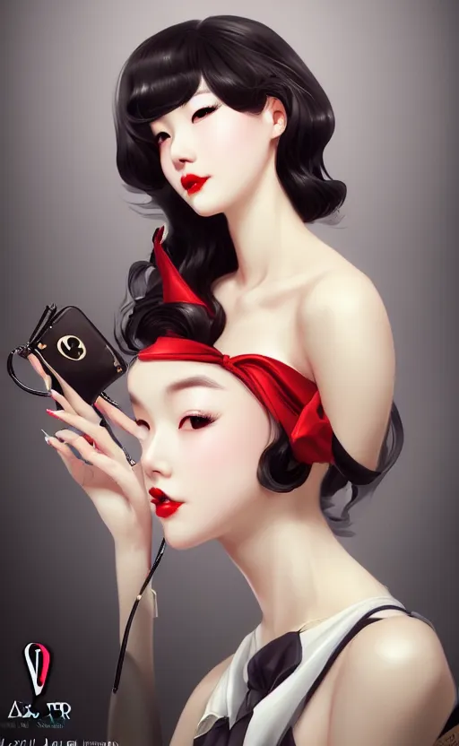 Image similar to a pin up and beautiful fashion charming dreamlke korea girl with lv jewelry, character art, art by artgerm lau and wlop and and ilya kuvshinov and john singer sargent, hyperdetailed, 8 k realistic, symmetrical, frostbite 3 engine, cryengine, dof, trending on artstation, digital art