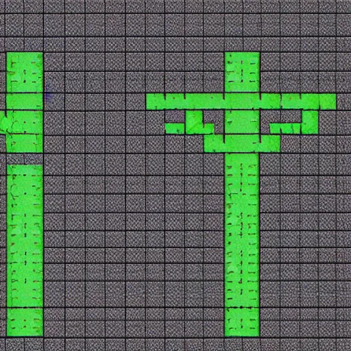 Prompt: technical drawing on the anatomy of a minecraft creeper