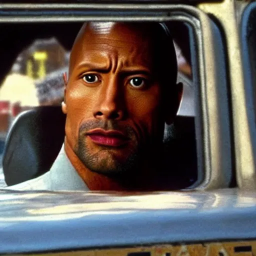 Image similar to Dwayne Johnson as taxi driver