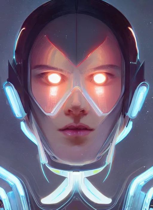 Prompt: symmetry!! portrait of android, tech wear, scifi, glowing lights!! intricate elegant, highly detailed, digital painting, artstation, concept art, smooth, sharp focus, illustration, art by artgerm and greg rutkowski and alphonse mucha