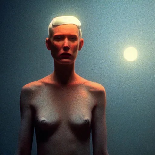 Prompt: movie still of a cyborg, cinematic composition, cinematic light, by david lynch and wes anderson