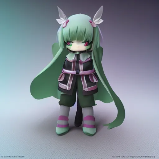 Prompt: cute fumo plush of a girl who is a master assassin specialized in deadly poisons, green haze and fog, volumetric rendering vray