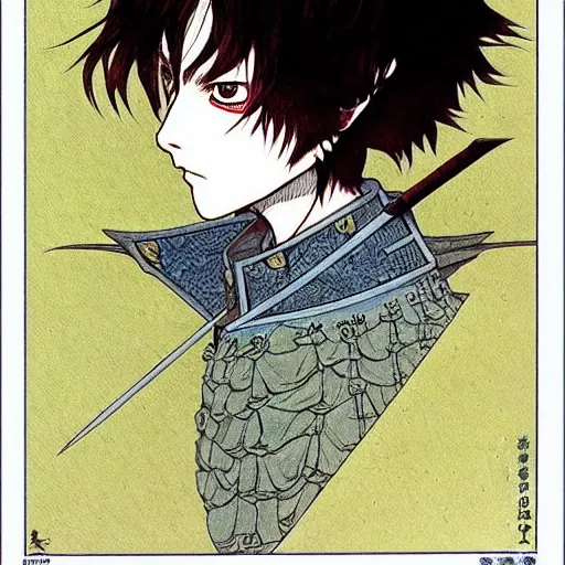 Image similar to prompt : portrait of knight painted in miyazaki color style drawn by katsuhiro otomo and takato yamamoto, inspired by fables, china doll face, smooth face feature, intricate oil painting, high detail, sharp high detail, manga and anime 2 0 0 0