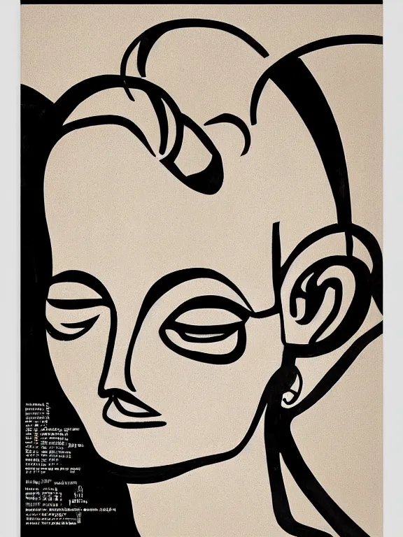 Prompt: the 2022 Brazilian Modern Art Week poster. The poster style is modernism and the details are minimal. The poster features a black and white image of a woman's face. The woman has her hair pulled back in a bun and she is wearing a pearl necklace. Her expression is one of contentment and serenity. The background of the poster is a light beige color. At the bottom of the poster, in white lettering, is the text Modern Art Week - 2022, designed by Tarsila do Amaral