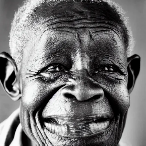 Image similar to black and white photo, portrait of 100 year old congo mineworker by richard avedon, realistic, Leica, medium format, cinematic lighting, parallax, high resolution,