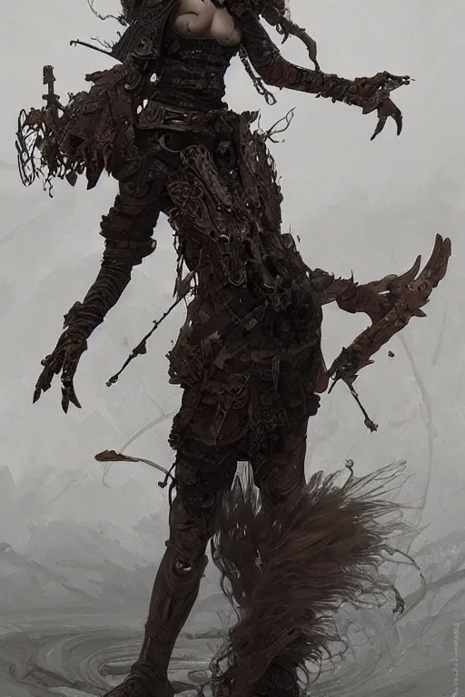 Prompt: a full body portrait of a beautiful post apocalyptic offworld nordic necromancer dancing reposed by the magma pits, intricate, elegant, highly detailed, digital painting, artstation, concept art, smooth, sharp focus, illustration, art by krenz cushart and artem demura and alphonse mucha