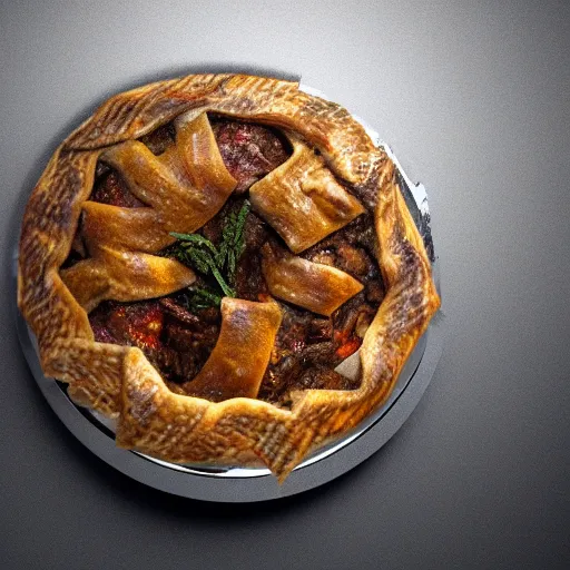 Image similar to pigeon pie, futurist style, unreal engine, octane render