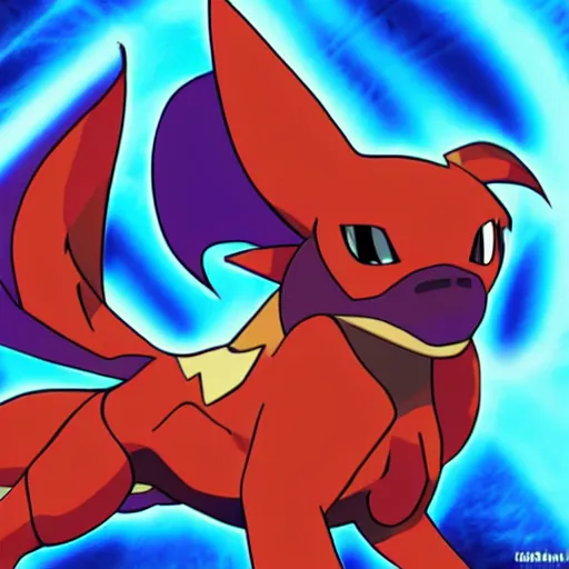 Image similar to a new fire type pokemon design inspired by a pitbull