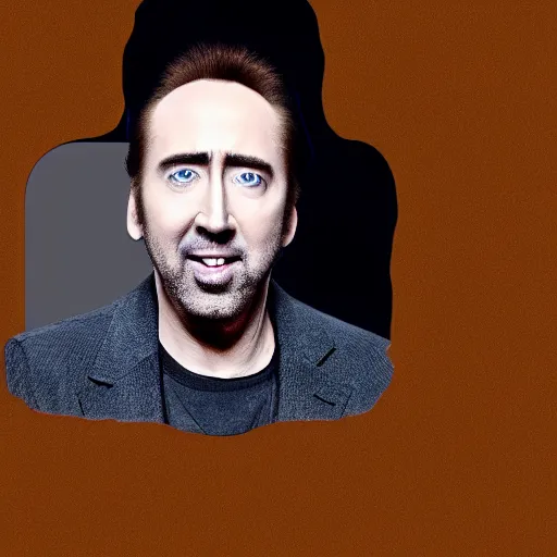 Image similar to nic cage viewing a minimalist logo for a dating app only for nic cage on christmas, corporate phone app icon