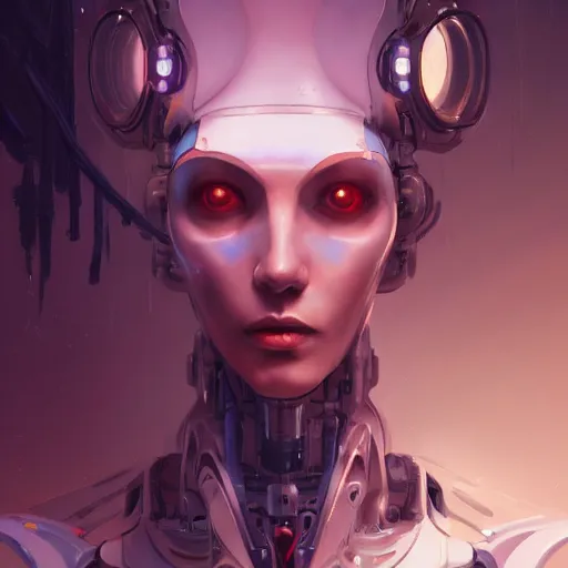Image similar to portrait of a beautiful cybernetic woman, cyberpunk concept art by pete mohrbacher and seb mckinnon and beksinski and josan gonzales, digital art, highly detailed, intricate, sci-fi, sharp focus, Trending on Artstation HQ, deviantart, unreal engine 5, 4K UHD image