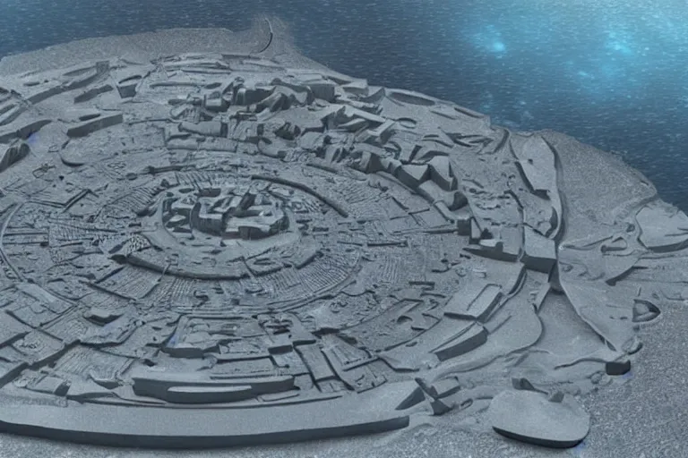 Image similar to advanced atlantean civilization underneath antarctica