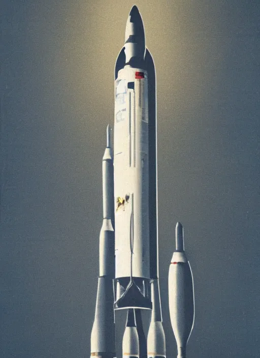 Prompt: detailed 1 9 5 0 s stencil art of the saturn v rocket, cinematic lighting, dawn, apollo space program