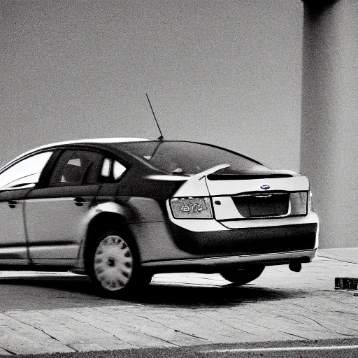 Prompt: Ford Fusion, in the style of Marcel Duchamp, BW